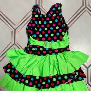 Costume. Large. Black and lime green polka-dot.